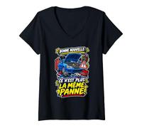 Femme Ce n'est Plus La Même Panne Mécanicien Auto Humour T-Shirt avec Col en V