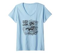 Femme Ce n'est qu'un problème si Vous perdez Le Jeu de Courses de Chevaux T-Shirt avec Col en V