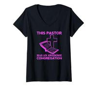 Femme Ce Pasteur a Une Superbe église Dieu ministre clergé prêtre T-Shirt avec Col en V