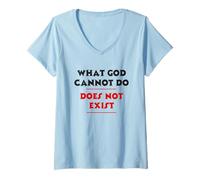 Femme Ce Que Dieu ne Peut Pas Faire n'existe Pas - Prière matinale de la NSPDP T-Shirt avec Col en V
