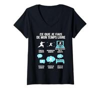 Femme Ce Que Je Fais De Mon Temps Libre Karaté Humour Cadeau T-Shirt avec Col en V