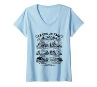 Femme Ce Que Je Fais Durant Mon Temps Libre Chasse Cadeau Chasseur T-Shirt avec Col en V