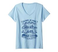 Femme Ce Que Je Fais Durant Mon Temps Libre Chasse Cadeau Chasseur T-Shirt avec Col en V