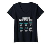 Femme Ce que je fais pendant mon temps libre en faisant du bateau T-Shirt avec Col en V