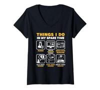 Femme Ce Que Je Fais Pendant Mon Temps Libre Infirmière infirmière T-Shirt avec Col en V