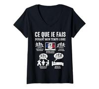 Femme Ce Que Je Fais Triathlon Triathlète drôle T-Shirt avec Col en V