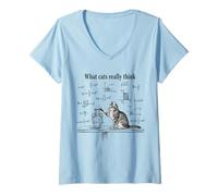 Femme Ce Que Les Chats pensent Vraiment : Funny Physics Science Nerdy Cat Meme T-Shirt avec Col en V