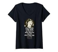 Femme Ce Que Les Gens Disent, pensent et Font T-Shirt avec Col en V