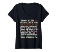 Femme Ce que nous avons fait a construit cette ville prise de vue : The Shérif Start Funny T-Shirt avec Col en V
