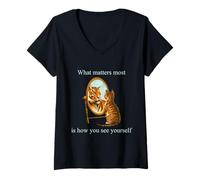 Femme Ce qui compte le plus, c'est la façon dont vous vous voyez vous-même les vêtements T-Shirt avec Col en V