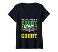 Femme Ce Qui se Passe au Tribunal Reste Un Joueur de Tennis T-Shirt avec Col en V
