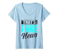 Femme Ce sont des Fausses Nouvelles : Droits, liberté de la Presse, journalisme T-Shirt avec Col en V