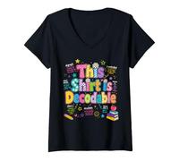 Femme Ce t-Shirt est Un Professeur de Lecture structuré décodable T-Shirt avec Col en V