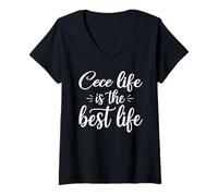 Femme Cece Life is The Best Life for Cute Grandma Mothers Day T-Shirt avec Col en V