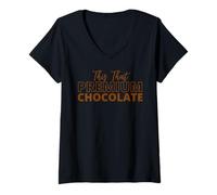 Femme Ceci est Les Primes Chocolate Funny Chocolate Lovers T-Shirt avec Col en V