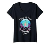 Femme Ceci est ma chemise de danse K-Pop K Pop Dancer Retro T-Shirt avec Col en V