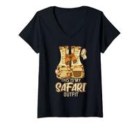 Femme Ceci Est Ma Tenue De Safari - Safari En Famille T-Shirt avec Col en V
