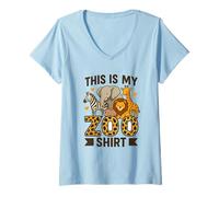 Femme Ceci est mon t-shirt du zoo Groupe d'aventure pour enfants T-Shirt avec Col en V