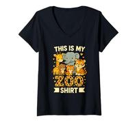 Femme Ceci est Mon t-Shirt du Zoo Groupe d'aventure pour Enfants T-Shirt avec Col en V