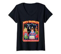 Femme Celebrate Grim Reaper Sarcastic Retro Funny Adult Humor T-Shirt avec Col en V