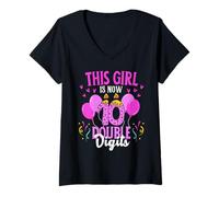 Femme Célébration de fête d'anniversaire « This Girl is Now 10 Double Digits » T-Shirt avec Col en V
