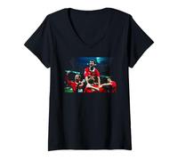 Femme Célébration des buts de Roy Keane à Manchester Utd Lors de la Coupe du Monde de Football T-Shirt avec Col en V
