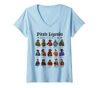 Femme Célèbres Pirates historiques T-Shirt avec Col en V