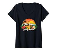 Femme Célébrez Le Mois du Patrimoine AAPI - Enseignement de l'histoire des Am T-Shirt avec Col en V
