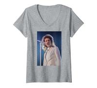 Femme Céline Dion Singer Live Falling Into You World Tour 1996 T-Shirt avec Col en V