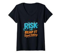 Femme Celui Qui ose ne regretter Pas Le Motif T-Shirt avec Col en V