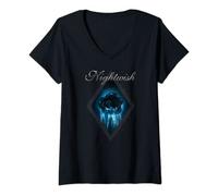 Femme Century Child (couverture d'album + logo Nightwish ) T-Shirt avec Col en V
