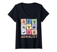 Femme Cerceau d'antenne rétro Amusant, idée Cadeau aérienne T-Shirt avec Col en V, Noir, S