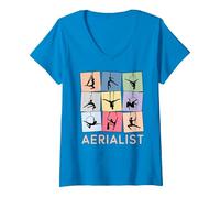Femme Cerceau d'antenne rétro Amusant, idée Cadeau aérienne T-Shirt avec Col en V, Saphir, XL
