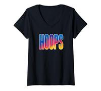 Femme Cerceaux - Basket-Ball T-Shirt avec Col en V