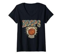Femme Cerceaux - Basket-ball T-Shirt avec Col en V