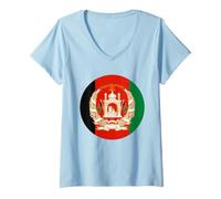 Femme Cercle du Drapeau de l'Afghanistan T-Shirt avec Col en V