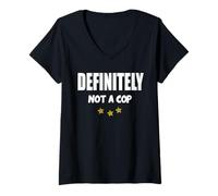 Femme Certainement pas un flic T-Shirt avec Col en V
