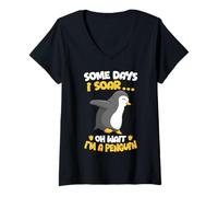 Femme Certains Jours, Je Monte en flèche... Oh attends, Je suis Un Pingouin T-Shirt avec Col en V