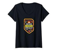 Femme Certified Boom Specialist Funny Explosive Design T-Shirt avec Col en V