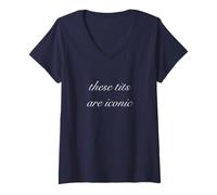 Femme Ces Seins sont emblématiques T-Shirt avec Col en V