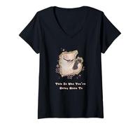 Femme C'est à Qui Vous Voulez Faire revivre Un Mignon Petit Chaton T-Shirt avec Col en V
