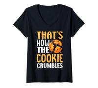 Femme C'est ainsi que le cookie s'effrite T-Shirt avec Col en V