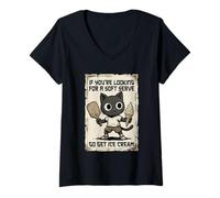Femme C'est Amusant si Vous recherchez Une Glace Molle pour Chat au Pickleball T-Shirt avec Col en V