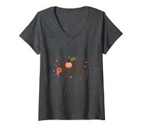 Femme C'est Bon, Je Vais Bien, Tout va Bien, Juste Peachy T-Shirt avec Col en V, Chiné Foncé, S
