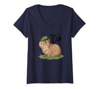 Femme C'est Cap Capybara with Attitude T-Shirt avec Col en V