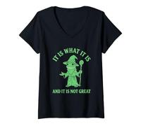 Femme C'est ce Que C'est et ce n'est Pas Un Grand Sorcier Grenouille T-Shirt avec Col en V