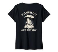 Femme C'est ce Que C'est et ce n'est Pas Une Excellente Grenouille (à l'arrière) T-Shirt avec Col en V