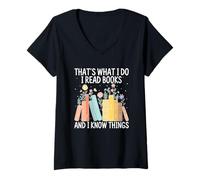 Femme C'est ce Que Je Fais. Je lis des Livres, Je Sais des Choses T-Shirt avec Col en V
