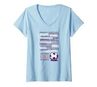 Femme C'est ce Que Les Filles sont Faites du Football T-Shirt avec Col en V