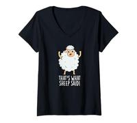 Femme C'est ce Que Les Moutons Ont Dit Un Jeu de Mots Amusant T-Shirt avec Col en V